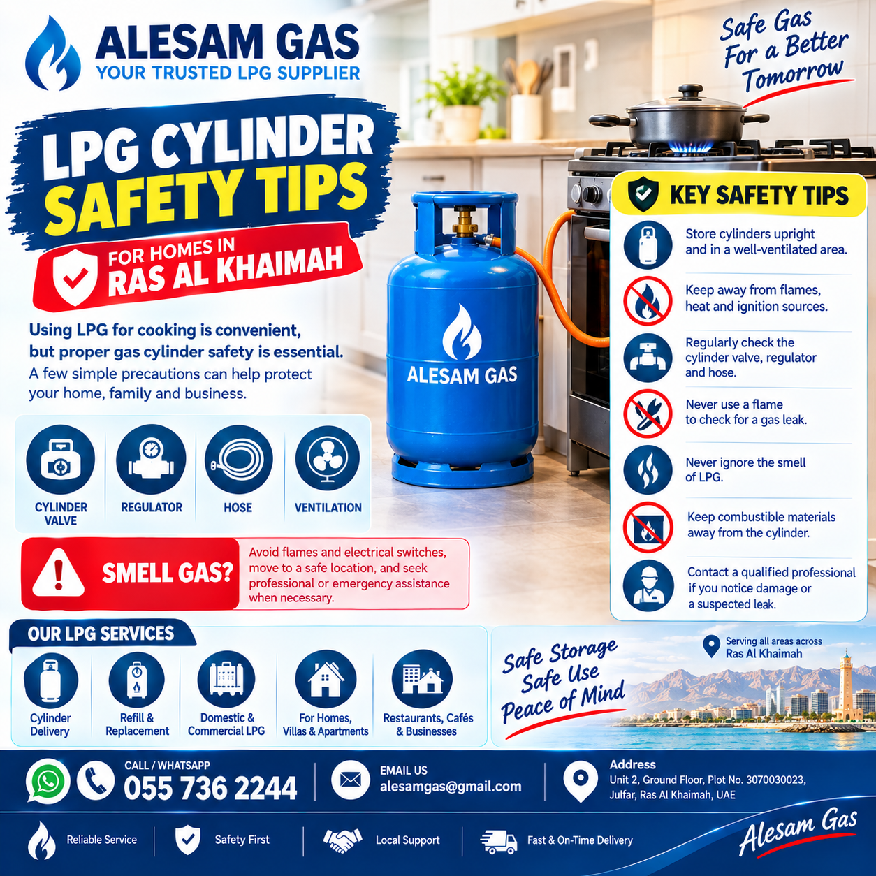 How to Safely Store and Use an LPG Gas Cylinder at Home in Ras Al Khaimah