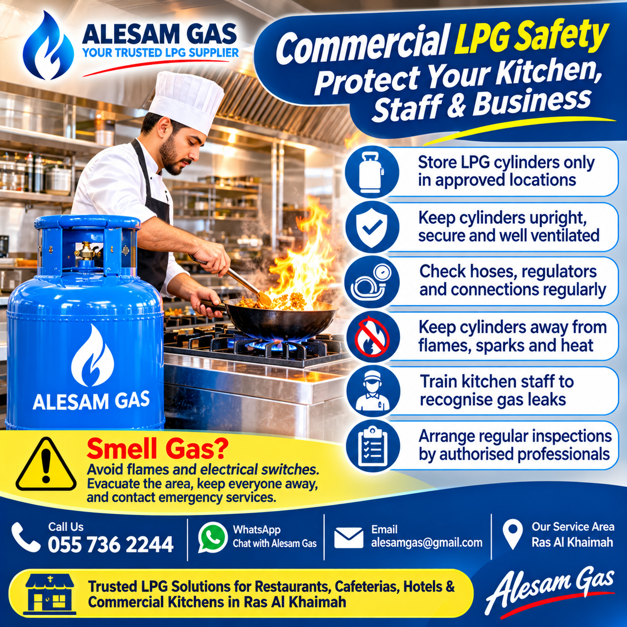 LPG Cylinder Safety for Restaurants & Commercial Kitchens in RAK Dubai
