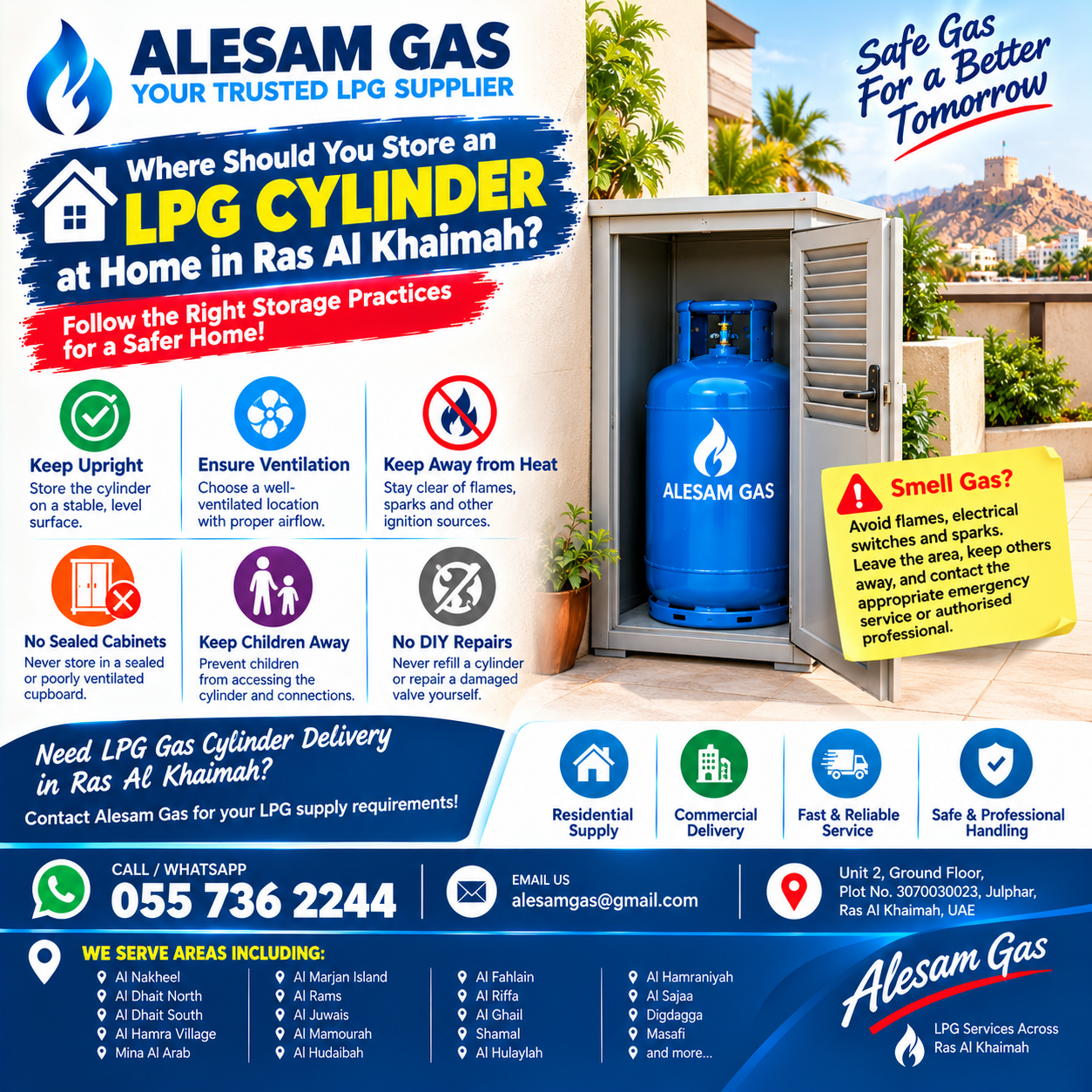 Where Should an LPG Cylinder Be Stored at Home in Ras Al Khaimah Dubai?